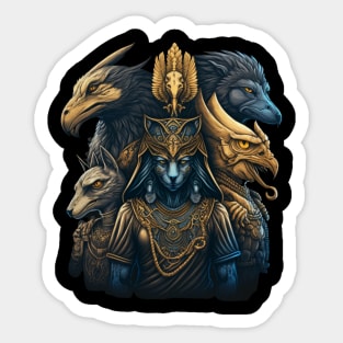 Ancient Egyption Gods Mythology Action V2 Sticker